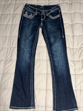 Vigoss Women's Dark Wash Bootcut Jeans with Contrast Stitching